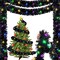 99 ft Total 3 Pcs Christmas Pre Lighted Tinsel Garland (Black)